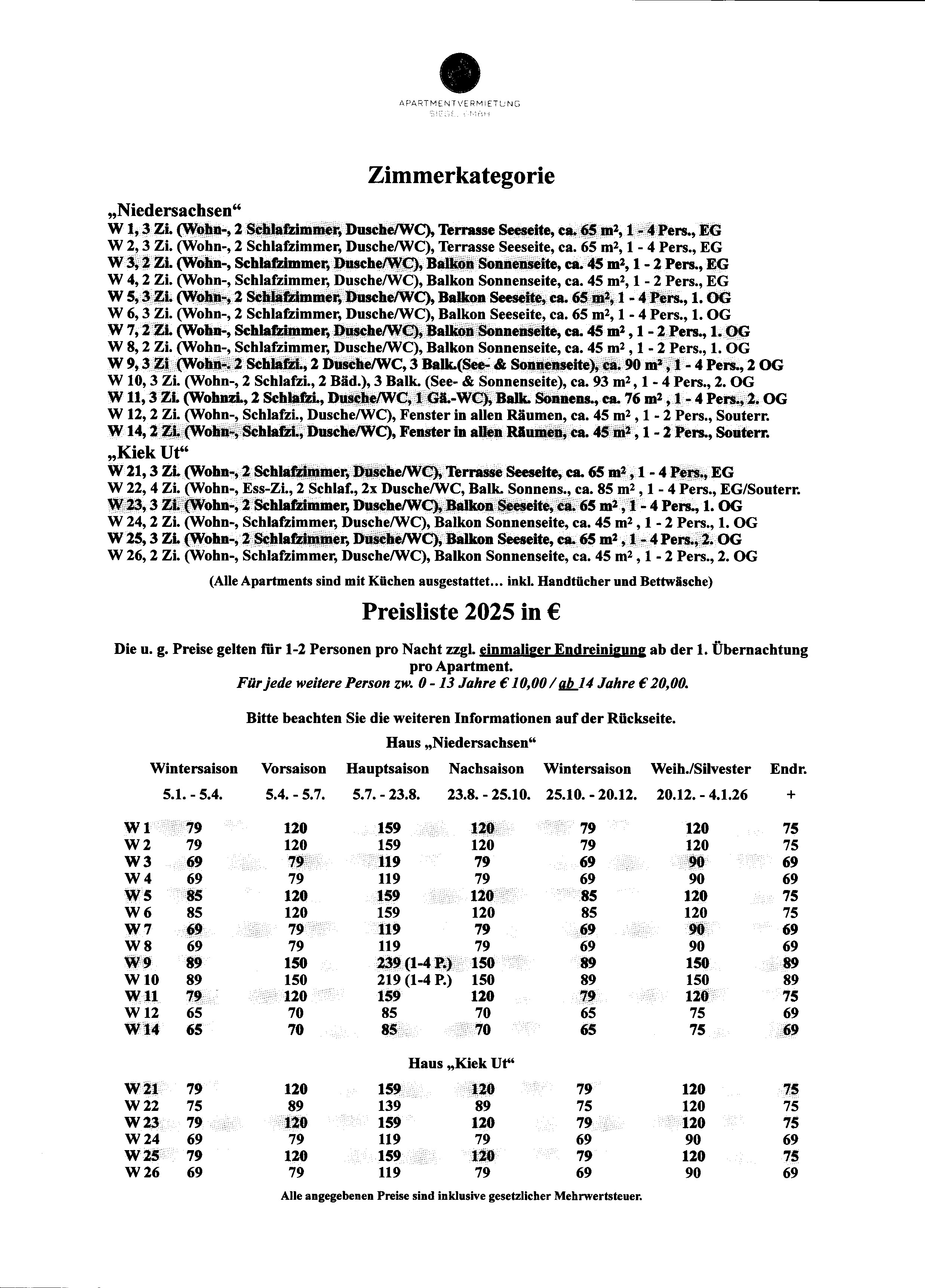 Preisliste 2025 Seite 1